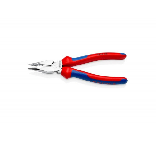 Комбинированные остроконечные плоскогубцы KNIPEX с удлинёнными губками, длина 185 мм, хром, 2-комп ручки KN-0825185 Комбинированные остроконечные плоскогубцы KNIPEX с удлинёнными губками, длина 185 мм, хром, 2-комп ручки KN-0825185