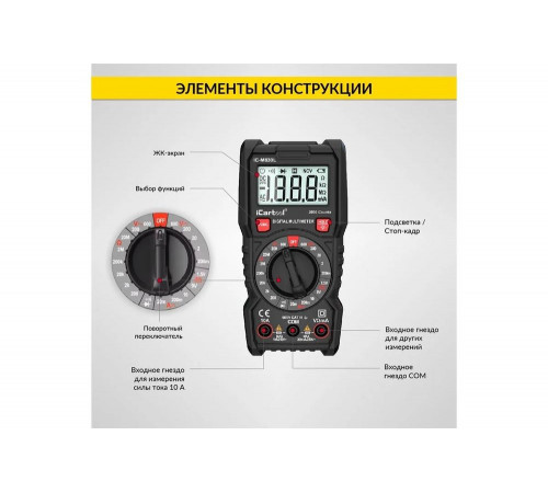Цифровой мультиметр iCarTool IC-M830L Цифровой мультиметр iCarTool IC-M830L