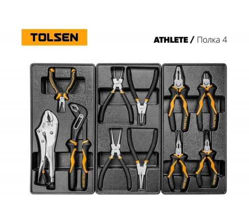 Набор инструментов TOLSEN "ATHLETE" в черной тележке, 189 предметов TT85412