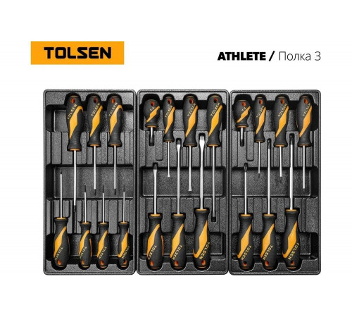 Набор инструментов TOLSEN "ATHLETE" в черной тележке, 189 предметов TT85412