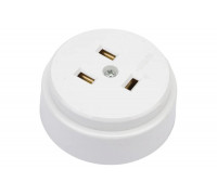 Разборная розетка для плиты IEK РПпл10-01-Ст, с заземляющим контактом, открытой установки, 32А, белая ERP10-32-01-K01