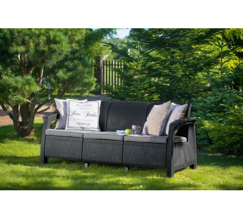Диван Keter Corfu Triple (love seat max) графит 258975 Диван Keter Corfu Triple (love seat max) графит 258975