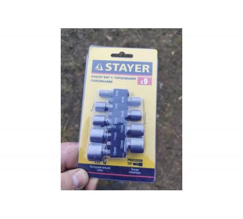 STAYER 9 шт., набор бит с торцовыми головками 26089-H9 STAYER 9 шт., набор бит с торцовыми головками 26089-H9