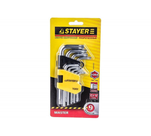 STAYER 9 шт., Cr-V, ключи имбусовые короткие 2743-H9 STAYER 9 шт., Cr-V, ключи имбусовые короткие 2743-H9