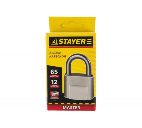 STAYER 65 мм, замок навесной общего применения, дисковый механизм 37147 STAYER 65 мм, замок навесной общего применения, дисковый механизм 37147
