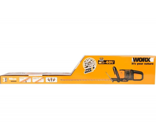 Аккумуляторный кусторез WORX 40В 2х2.0 А*ч, двойное ЗУ WG284E Аккумуляторный кусторез WORX 40В 2х2.0 А*ч, двойное ЗУ WG284E
