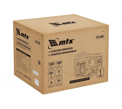 Генератор бензиновый MTX RS-4000, 3,3 кВт, 230В, ручной стартер 946115