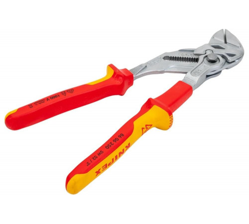 Переставные клещи-ключ Knipex VDE, 250 мм, хром, 2К ручки, KN-8606250SB Переставные клещи-ключ Knipex VDE, 250 мм, хром, 2К ручки, KN-8606250SB