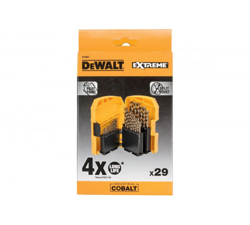 Набор сверл по металлу COBALT INDUSTRIAL 8% (29 шт.) в боксе Midisafe DEWALT DT4957
