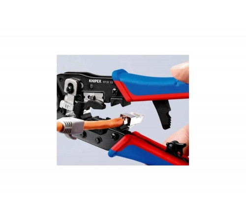 Пресс-клещи для штекеров Knipex 3-в-1, 1 гнездо, 8-пин 8p8c, резка и зачистка кабеля KN-975113SB Пресс-клещи для штекеров Knipex 3-в-1, 1 гнездо, 8-пин 8p8c, резка и зачистка кабеля KN-975113SB
