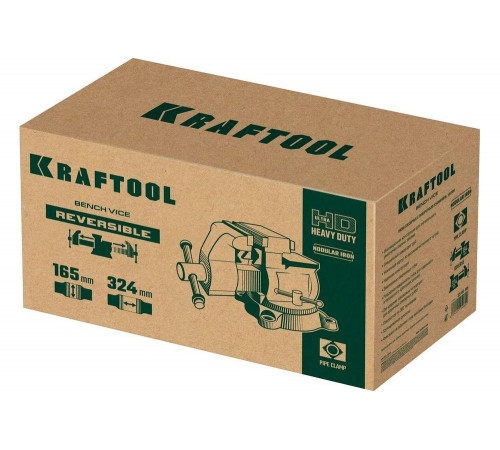Слесарные тиски KRAFTOOL Reversible 165 мм, расход 324 мм 32705-165 Слесарные тиски KRAFTOOL Reversible 165 мм, расход 324 мм 32705-165