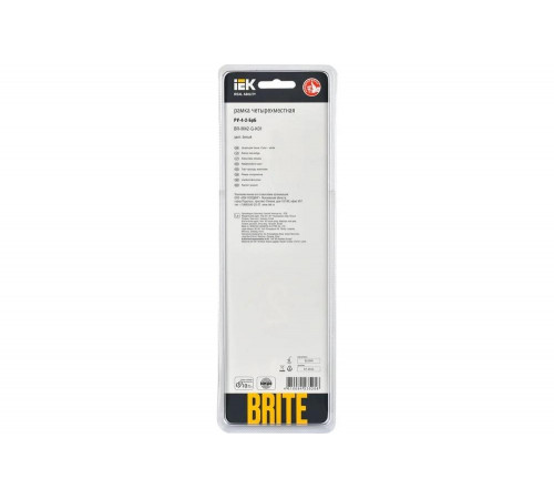 4-местная рамка IEK Brite ру-4-2-брб стекло белый BR-M42-G-K01 4-местная рамка IEK Brite ру-4-2-брб стекло белый BR-M42-G-K01