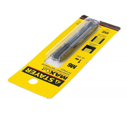 STAYER M6 х 1.0 мм, 2 шт., комплект метчиков MaxCut 28025-06-1.0-H2 STAYER M6 х 1.0 мм, 2 шт., комплект метчиков MaxCut 28025-06-1.0-H2