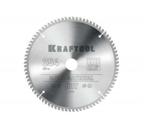 Диск пильный по алюминию Multi material 254x30 мм, 80Т KRAFTOOL 36953-254-30 Диск пильный по алюминию Multi material 254x30 мм, 80Т KRAFTOOL 36953-254-30