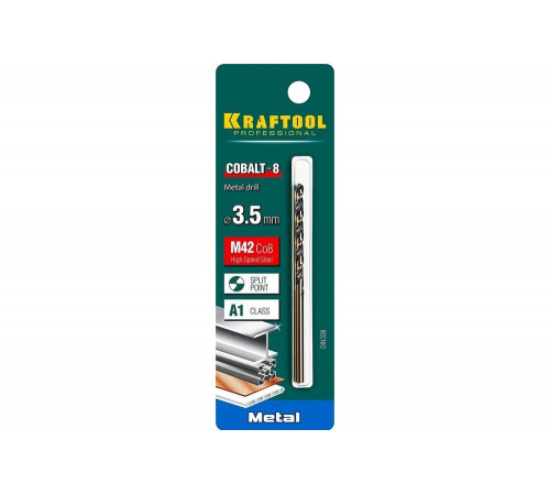 KRAFTOOL Ø 3.5 х 70 мм, HSS-Co (8%), класс A, сверло по металлу 29656-3.5 Pro KRAFTOOL Ø 3.5 х 70 мм, HSS-Co (8%), класс A, сверло по металлу 29656-3.5 Pro