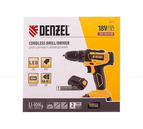 Аккумуляторная дрель-шуруповерт Denzel CDL-18-01CB 26115