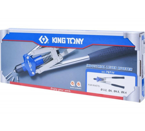 Заклепочник усиленный 3,2 - 6,4 мм KING TONY 79711 Заклепочник усиленный 3,2 - 6,4 мм KING TONY 79711