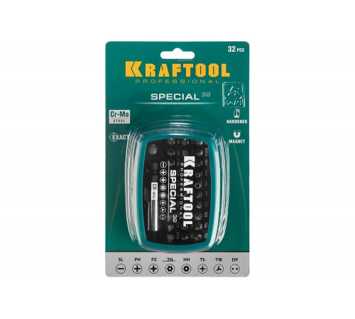 Набор специальных бит KRAFTOOL 2610-H32 Набор специальных бит KRAFTOOL 2610-H32