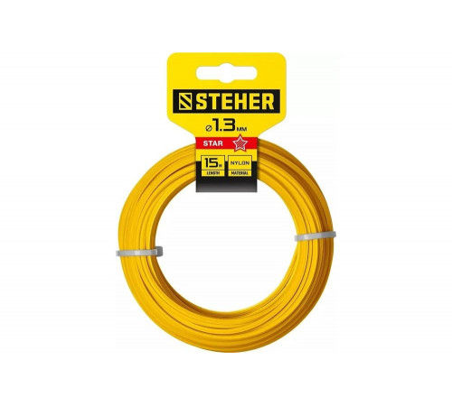 STEHER  ЗВЕЗДА, 1.3 мм, 15 м, леска для триммера (75010-1.3)