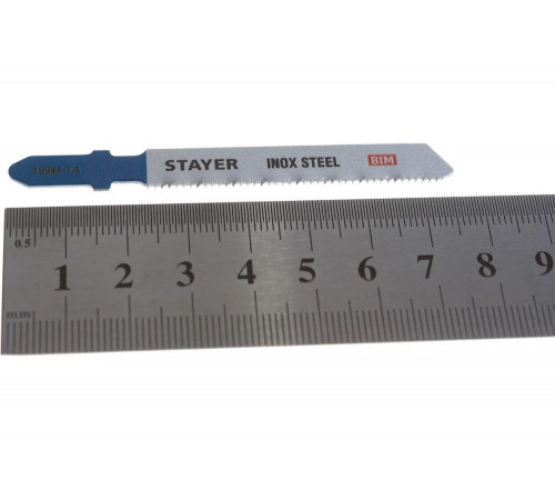 STAYER по металлу (листовой), нерж.стали, EU-хвостовик, шаг 1.4 мм, 50 мм, 2 шт., полотна для эл./лобзика Bi-Metal 15994-1.4_z02 Professional