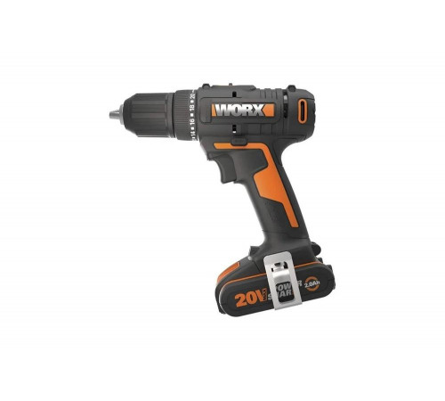 Аккумуляторная дрель-шуруповерт WORX WX108 45Нм, 20В, 2Ач x2, ЗУ 2А, кейс Аккумуляторная дрель-шуруповерт WORX WX108 45Нм, 20В, 2Ач x2, ЗУ 2А, кейс
