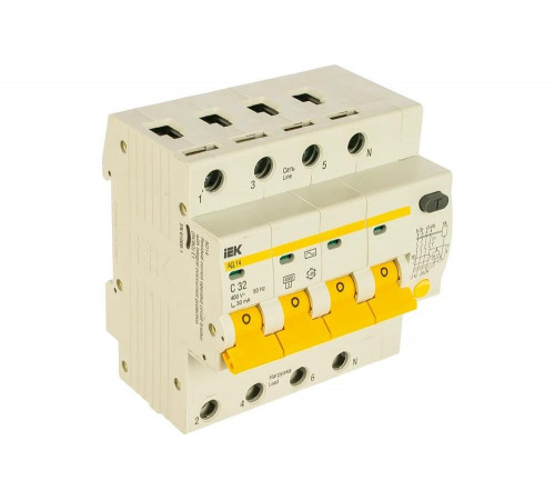 Differential Switch IEK АД-14 4P, C, 32A, 30mA Differential Switch IEK АД-14 4P, C, 32A, 30mA