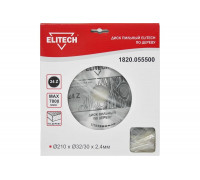 Диск пильный по дереву (210х32/30 мм; 2.4 мм; 24Z) Elitech 1820.055500