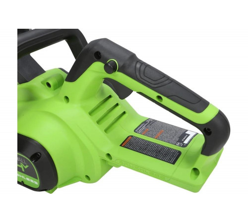 Цепная пила аккумуляторная GreenWorks 2005807USB4, 24V, 30см, бесщеточная, c 1хАКБ 2 Ач c USB и ЗУ 2007007USB2