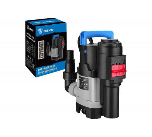Насос дренажный DEKO DWP-600P PLUS (грязевая, 2 режима, 220В, 600Вт, пластик) 076-0540 Насос дренажный DEKO DWP-600P PLUS (грязевая, 2 режима, 220В, 600Вт, пластик) 076-0540