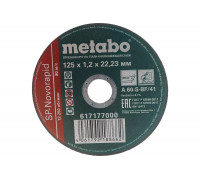 Круг отрезной по нержавеющей стали (125 x 1.2 x 22,2 мм) SP-Novorapid RU Metabo 617177000