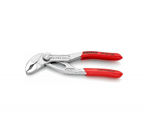 Переставные клещи с фиксатором KNIPEX COBRA 25 мм (1"), L-125 мм, хром, 1-к ручки KN-8703125 Переставные клещи с фиксатором KNIPEX COBRA 25 мм (1"), L-125 мм, хром, 1-к ручки KN-8703125