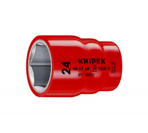 Насадка для торцевых ключей 24 мм, 1/2"DR, 1000 V Knipex KN-984724 Насадка для торцевых ключей 24 мм, 1/2"DR, 1000 V Knipex KN-984724