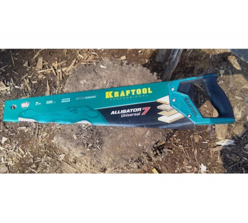 Ножовка KRAFTOOL Alligator 7 универсальная, 500 мм, 7 TPI, 3D зуб, 15004-50_z01 Ножовка KRAFTOOL Alligator 7 универсальная, 500 мм, 7 TPI, 3D зуб, 15004-50_z01