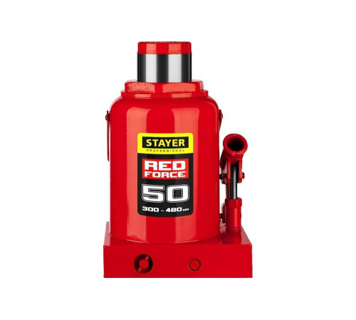 STAYER 50 т, 300-480 мм, домкрат бутылочный гидравлический RED FORCE 43160-50_z01 Professional STAYER 50 т, 300-480 мм, домкрат бутылочный гидравлический RED FORCE 43160-50_z01 Professional