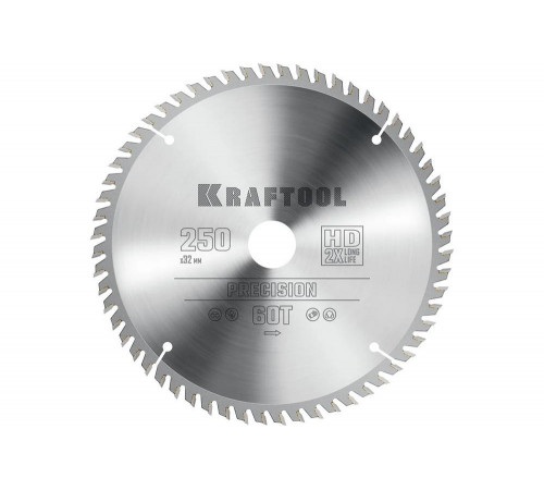 Диск пильный по дереву KRAFTOOL Precission 250x32 мм, 60Т 36952-250-32 Диск пильный по дереву KRAFTOOL Precission 250x32 мм, 60Т 36952-250-32