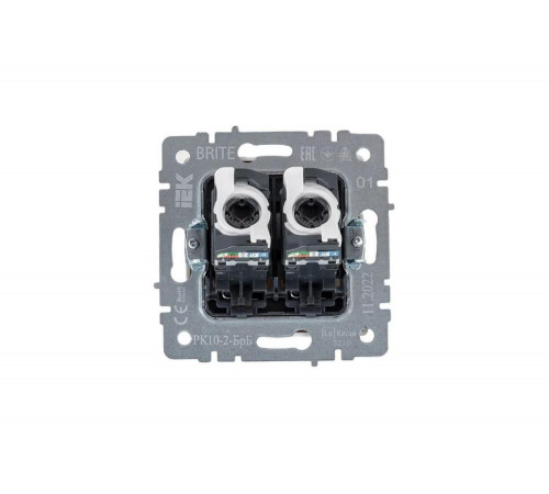 IEK Brite - двойная компьютерная розетка RJ45 рк10-2-брб IEK Brite - двойная компьютерная розетка RJ45 рк10-2-брб