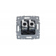 IEK Brite - двойная компьютерная розетка RJ45 рк10-2-брб