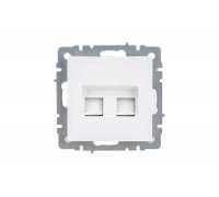 Двойная компьютерная розетка rj45 IEK Brite рк10-2-брб категория 5e, белый BR-K20-1-K01