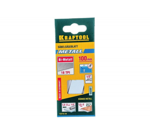 KRAFTOOL 80 мм, шаг 1.4 мм, по металлу Bi-Met, полотно для электроножовки 159755-08 Industrie KRAFTOOL 80 мм, шаг 1.4 мм, по металлу Bi-Met, полотно для электроножовки 159755-08 Industrie