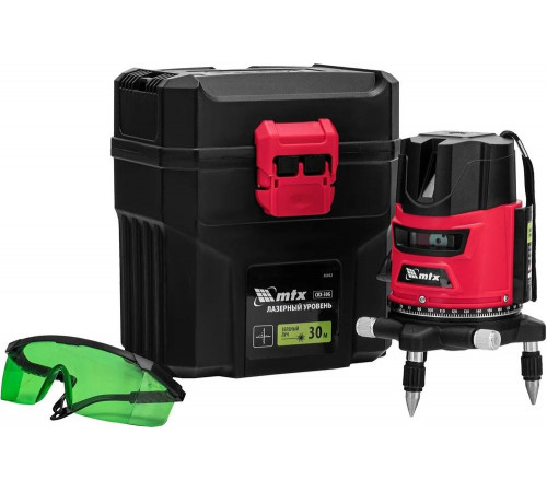 Лазерный уровень MTX crx-30g, 30 м, зеленый луч, батарейки, резьба 5/8" 35032 Лазерный уровень MTX crx-30g, 30 м, зеленый луч, батарейки, резьба 5/8" 35032