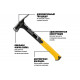 Молоток DEWALT одноэлементный, с прямым гвоздодером, 567 г DWHT0-51054