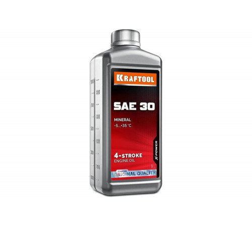 Минеральное масло KRAFTOOL SAE 30 для 4-тактных двигателей 1 л 41512-1 Минеральное масло KRAFTOOL SAE 30 для 4-тактных двигателей 1 л 41512-1