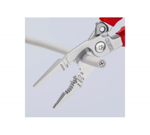 Электромонтажные клещи Knipex VDE, 6-в-1, зачистка: 0.75 - 1.5 + 2.5 мм, L-200 мм, KN-1396200SB Электромонтажные клещи Knipex VDE, 6-в-1, зачистка: 0.75 - 1.5 + 2.5 мм, L-200 мм, KN-1396200SB