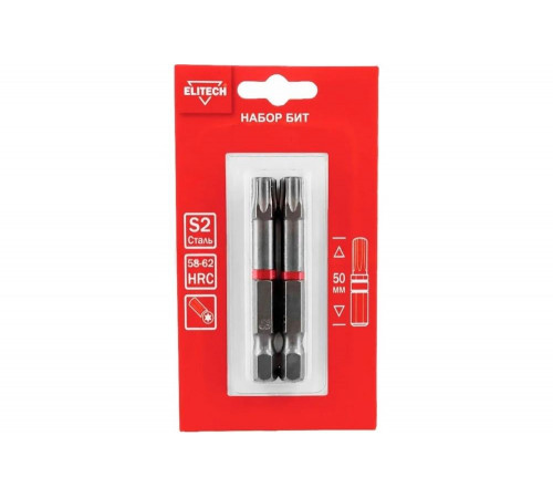 Биты TORX20, 50 мм, 2 шт 1820.15300 Elitech 204289 Биты TORX20, 50 мм, 2 шт 1820.15300 Elitech 204289