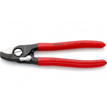 Кабелерез Knipex, с пружиной, рез: кабель d 15 мм, 165 мм, черный, 1К ручки, KN-9521165SB