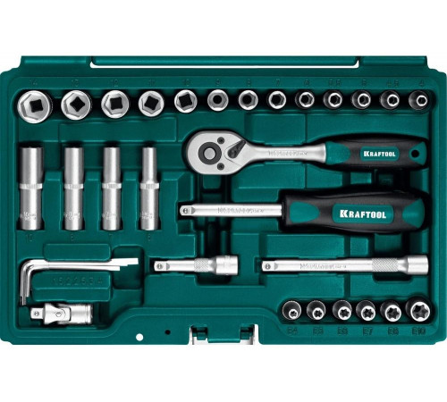 Универсальный набор инструмента KRAFTOOL X-drive 57 предметов, 1/4" 27885-H57 Универсальный набор инструмента KRAFTOOL X-drive 57 предметов, 1/4" 27885-H57