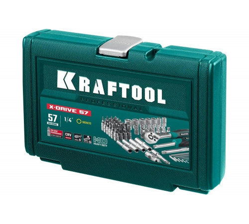 Универсальный набор инструмента KRAFTOOL X-drive 57 предметов, 1/4" 27885-H57 Универсальный набор инструмента KRAFTOOL X-drive 57 предметов, 1/4" 27885-H57