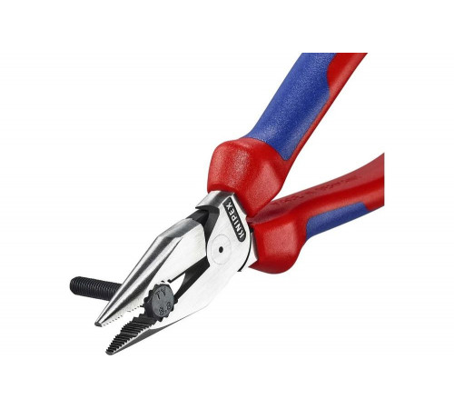 Комбинированные остроконечные плоскогубцы KNIPEX с удлинёнными губками, длина 185 мм, фосфатированные, двухкомпонентные ручки SB KN-0822185SB Комбинированные остроконечные плоскогубцы KNIPEX с удлинёнными губками, длина 185 мм, фосфатированные, двухкомпонентные ручки SB KN-0822185SB