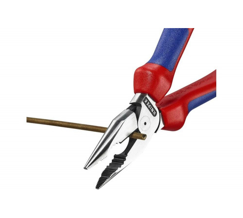 Комбинированные остроконечные плоскогубцы KNIPEX с удлинёнными губками, длина 185 мм, фосфатированные, двухкомпонентные ручки SB KN-0822185SB Комбинированные остроконечные плоскогубцы KNIPEX с удлинёнными губками, длина 185 мм, фосфатированные, двухкомпонентные ручки SB KN-0822185SB