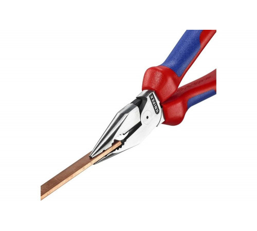 Комбинированные остроконечные плоскогубцы KNIPEX с удлинёнными губками, длина 185 мм, фосфатированные, двухкомпонентные ручки SB KN-0822185SB Комбинированные остроконечные плоскогубцы KNIPEX с удлинёнными губками, длина 185 мм, фосфатированные, двухкомпонентные ручки SB KN-0822185SB